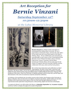 September Art Exhibit - Bernie Vinzani