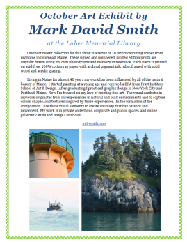 October Art Exhibit - Mark David Smith